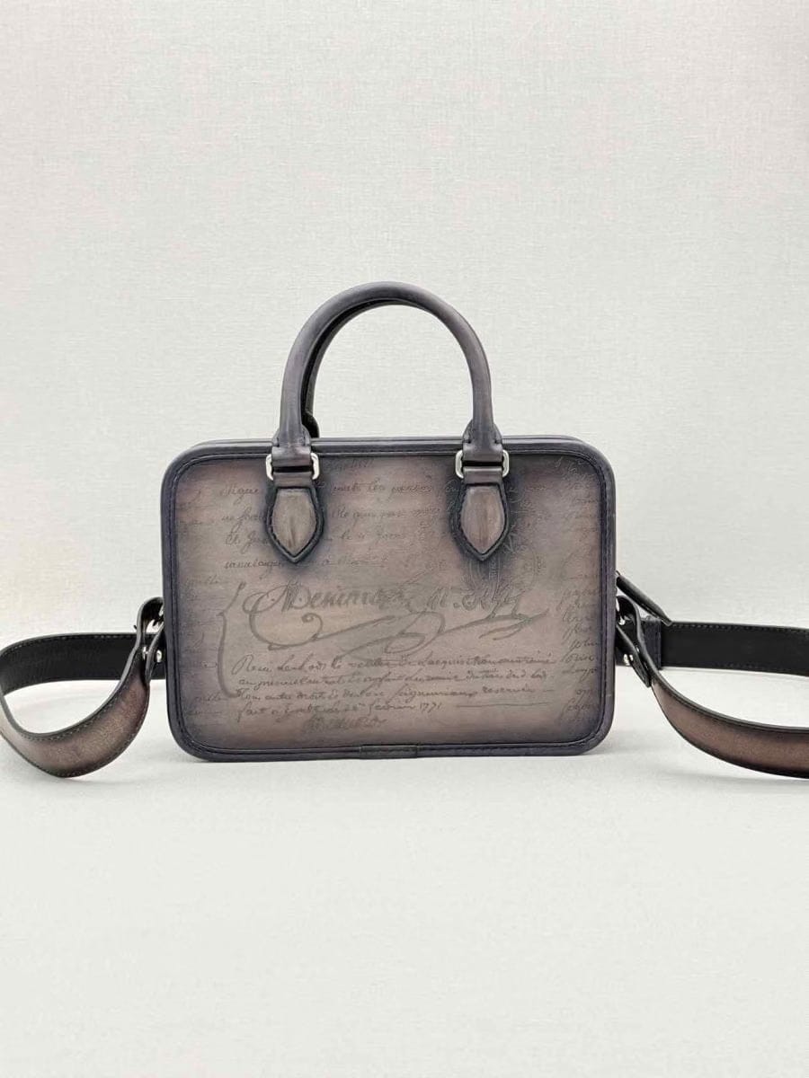 BERLUTI Un Jour Gulliver Scritto Brown Briefcase