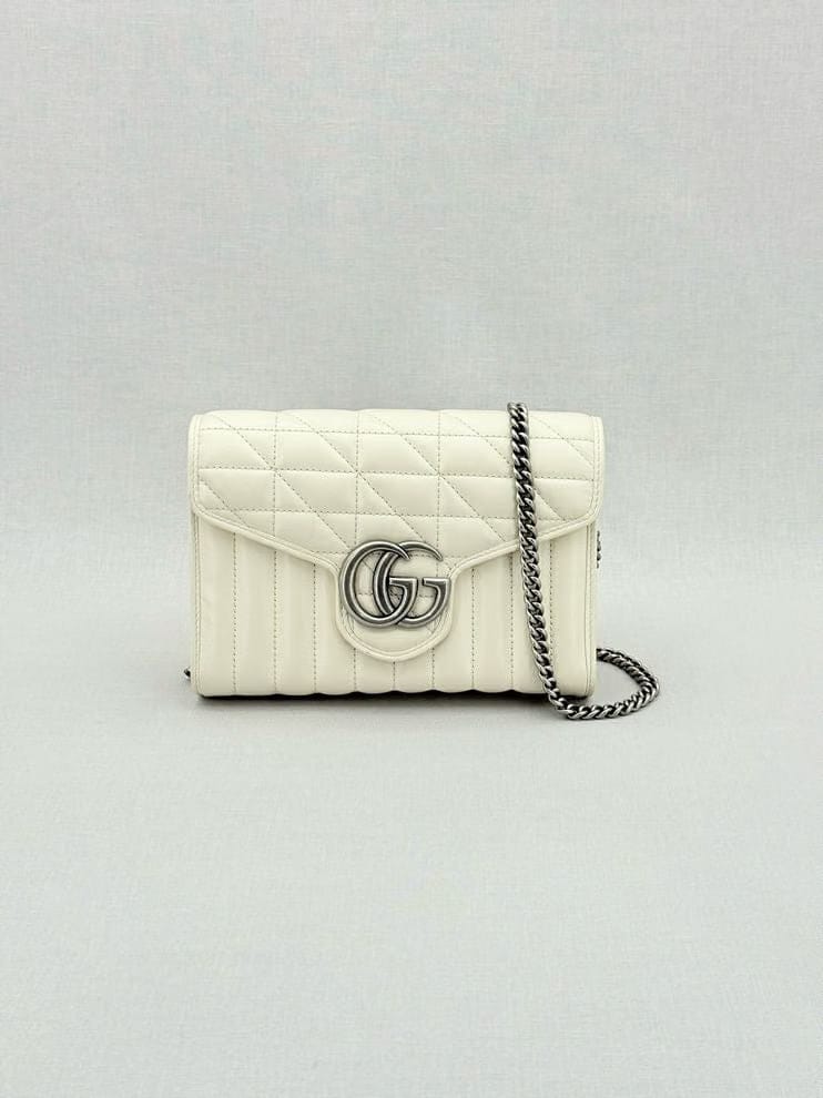 GUCCI GG Marmont White Shoulder Bag