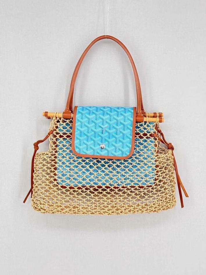 GOYARD Limited Edition Brown & Blue Tote Bag