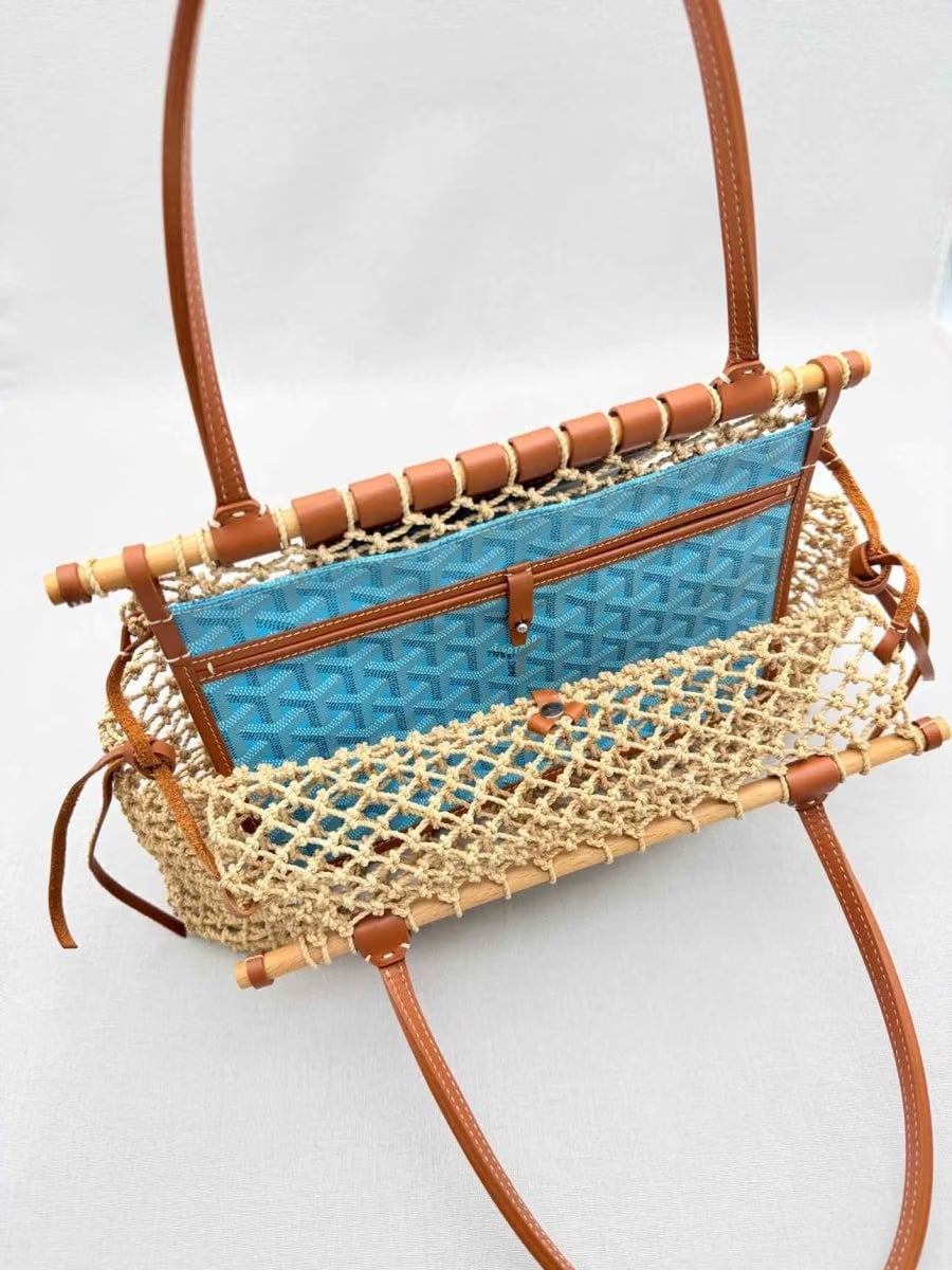 GOYARD Limited Edition Brown & Blue Tote Bag