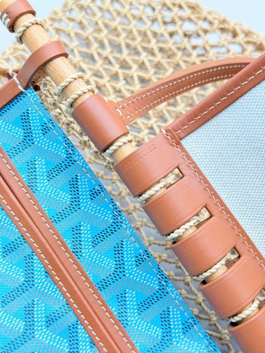 GOYARD Limited Edition Brown & Blue Tote Bag