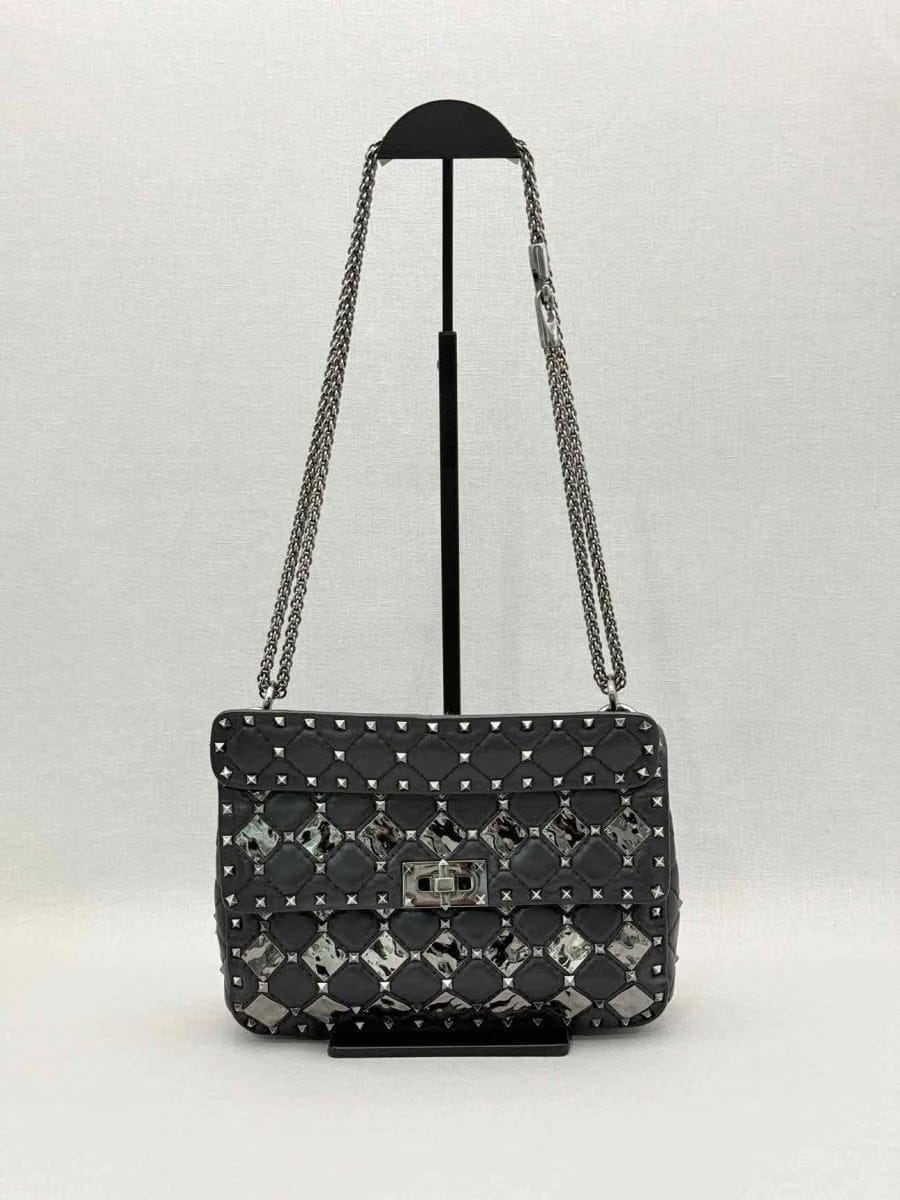 VALENTINO Rockstud Spike Black Shoulder Bag