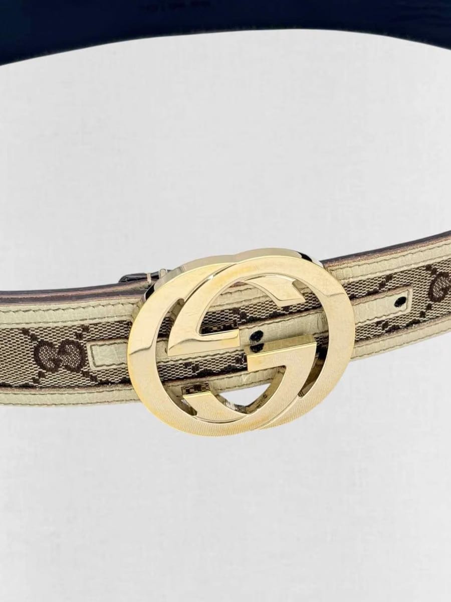 GUCCI Brown & Beige GG Belt