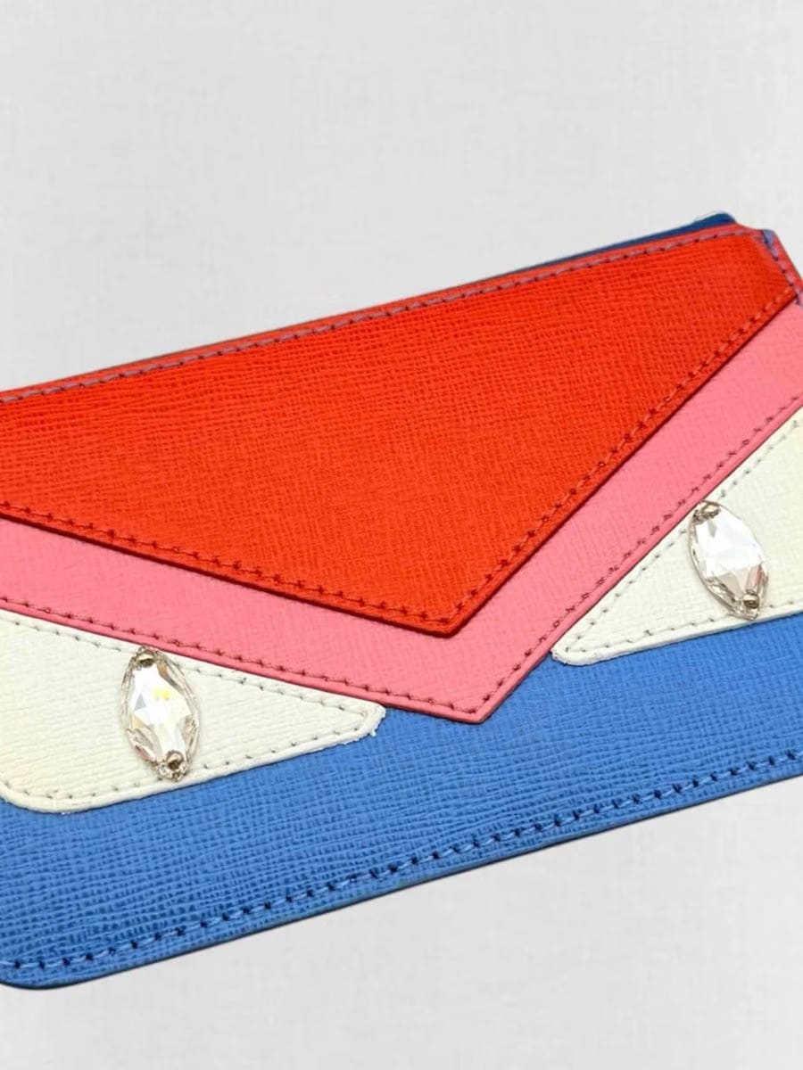FENDI Red Multicolor Coin Wallet
