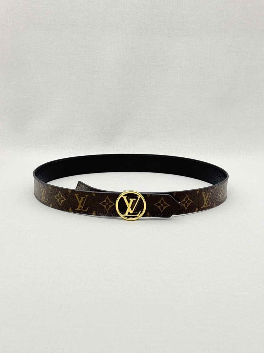 LOUIS VUITTON Brown & Black Monogram Belt