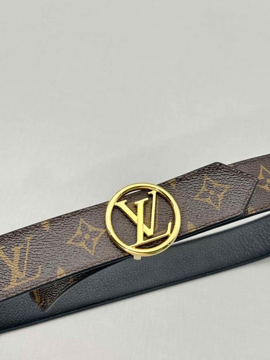 LOUIS VUITTON Brown & Black Monogram Belt
