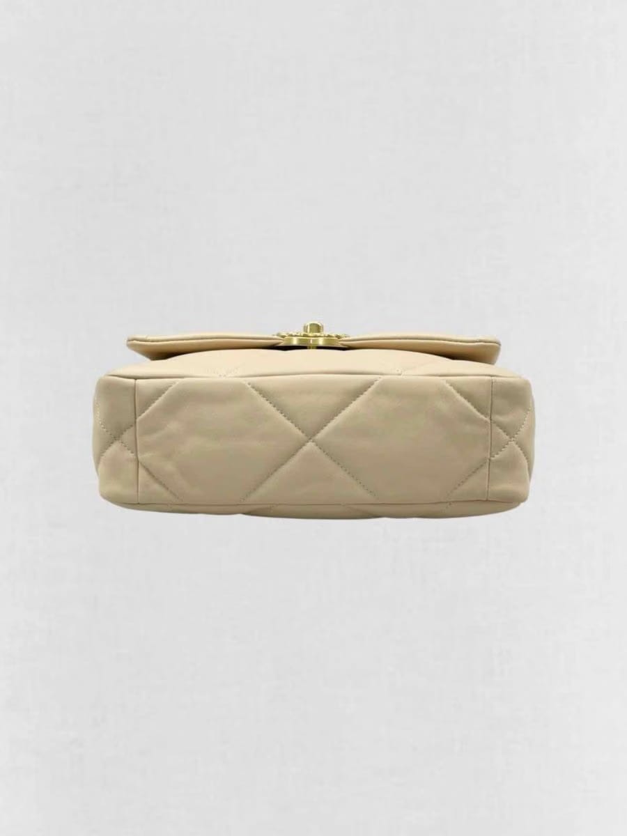 CHANEL 19 Flap Cream Quilted Shoulder Bag