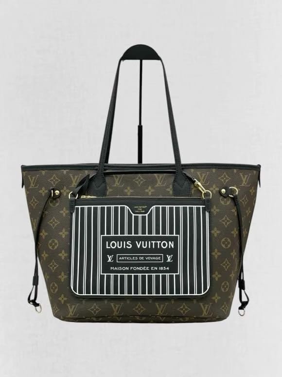 LOUIS VUITTON Brown & Black Monogram Tote Bag