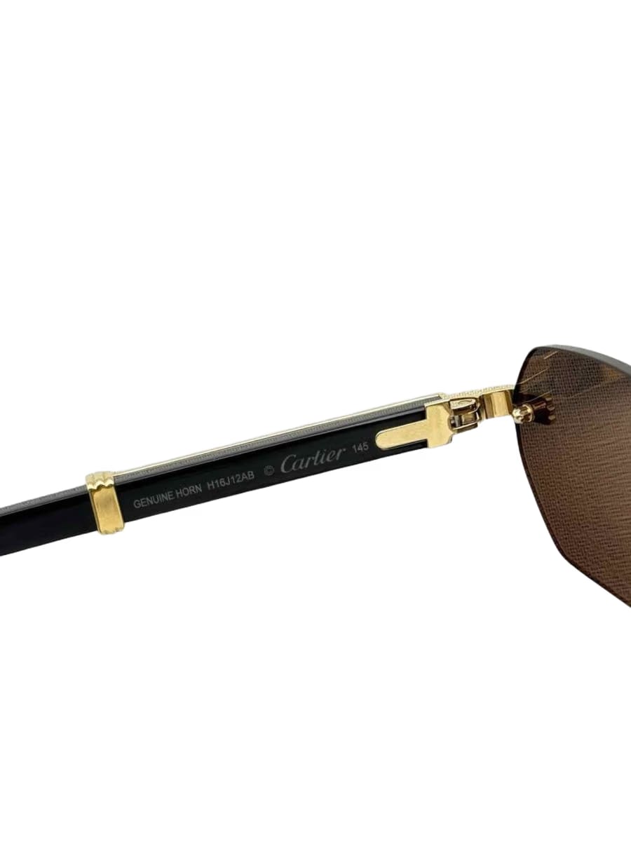 CARTIER Premiere de Cartier Black & Gold Sunglasses