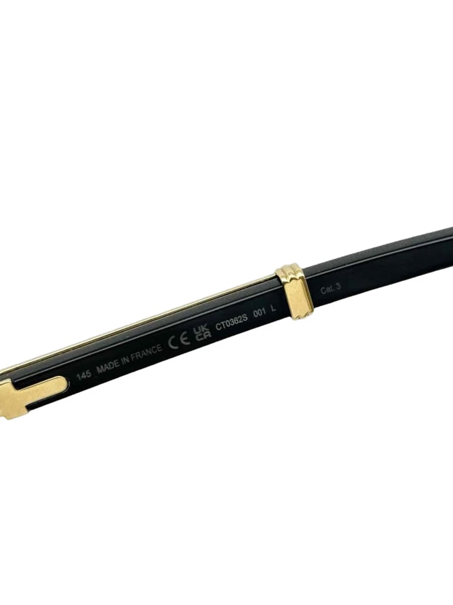 CARTIER Premiere de Cartier Black & Gold Sunglasses