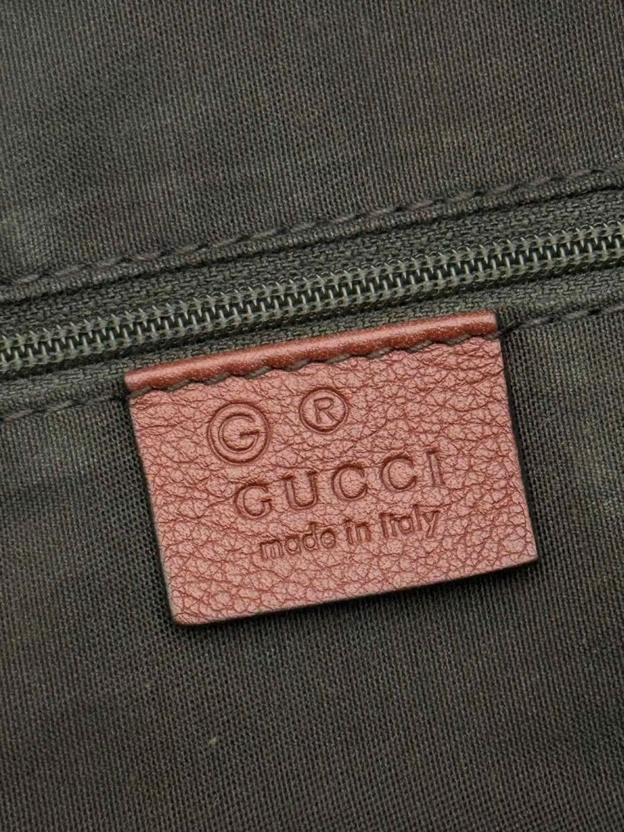 GUCCI Bamboo Bar Rusty Red Guccissima Tote Bag