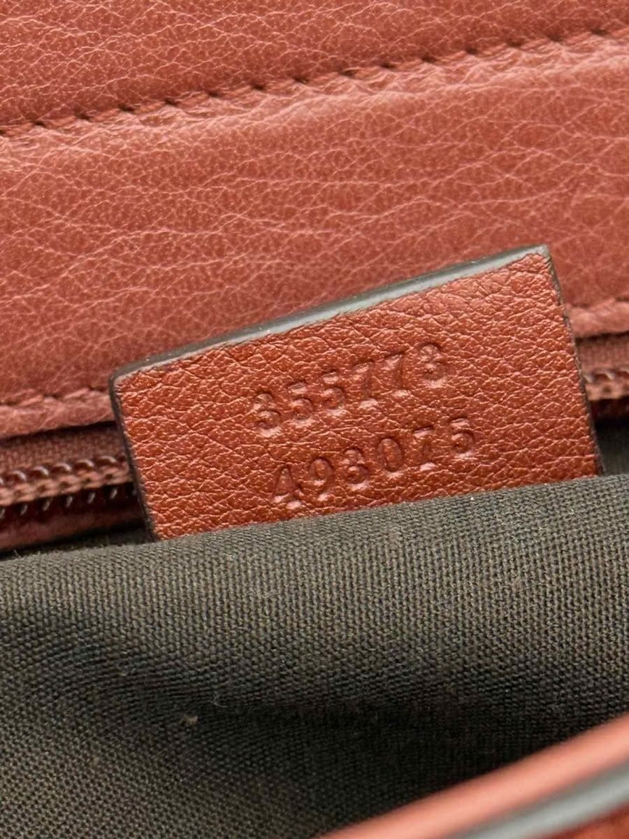 GUCCI Bamboo Bar Rusty Red Guccissima Tote Bag