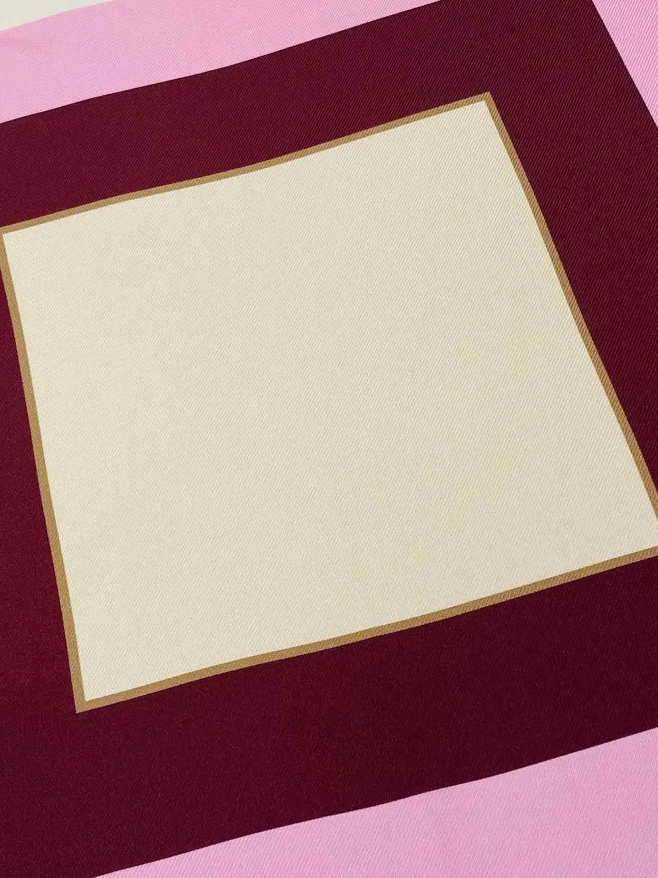 ST. JOHN Beige, Pink & Burgundy Square Print Scarf