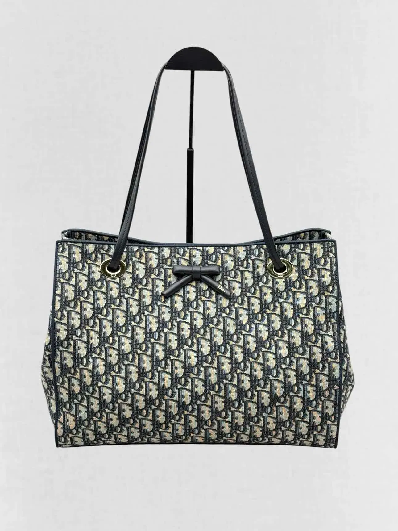 DIOR Promenade Blue & Beige Oblique Jacquard Tote Bag
