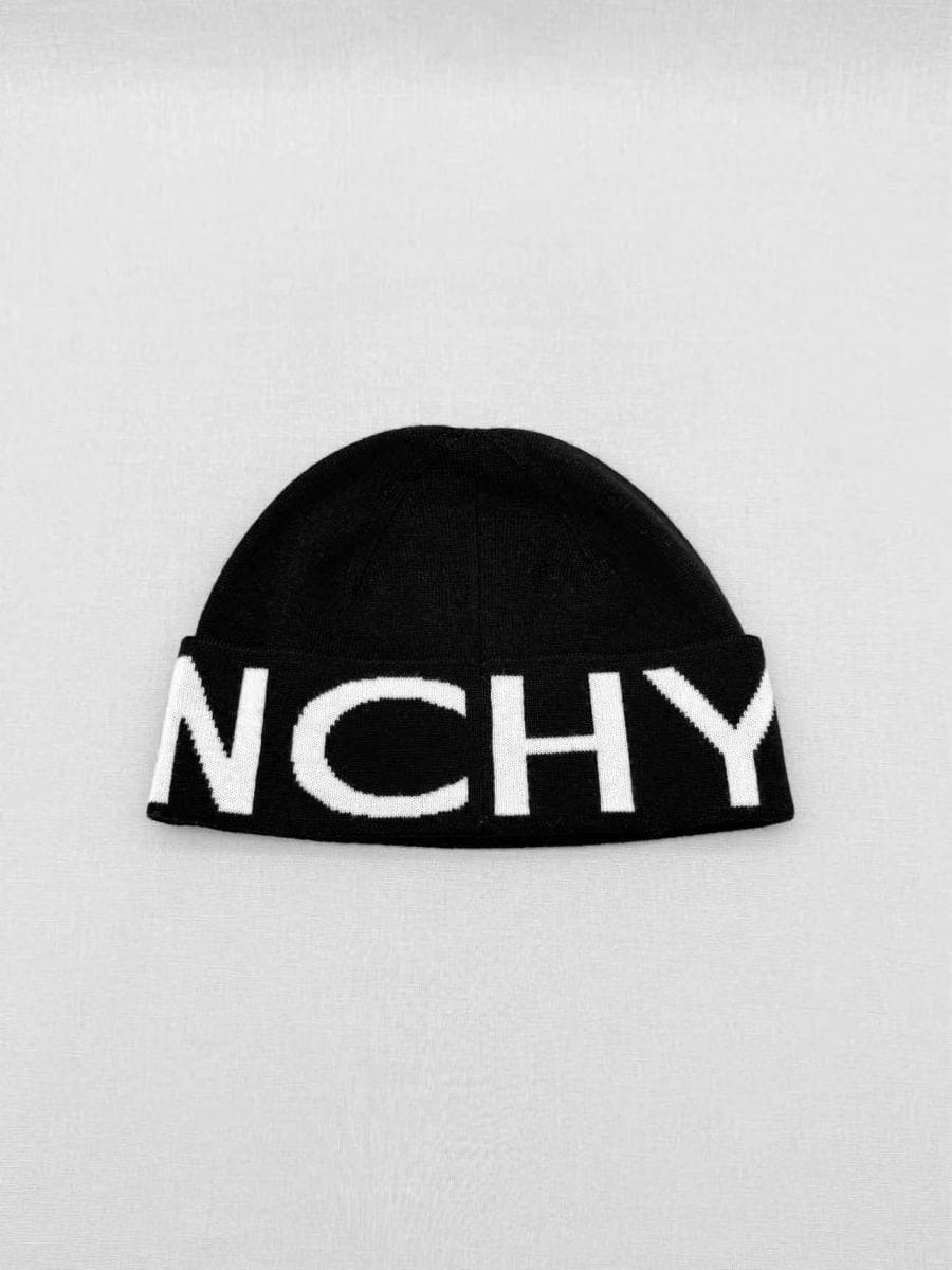 GIVENCHY Black & White Jacquard Beanie