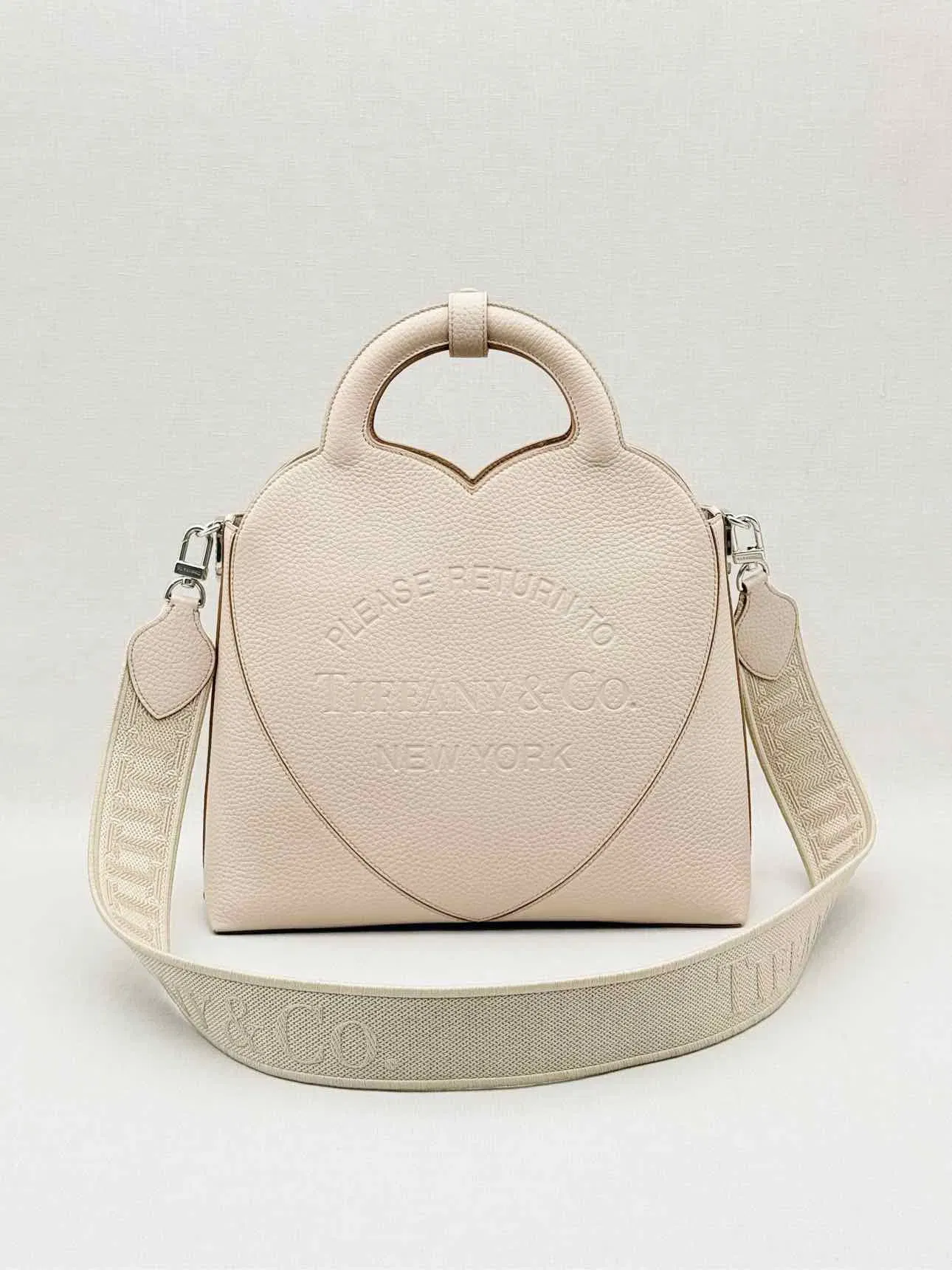 TIFFANY & CO Return To Tiffany M Beige Heart Tote Bag
