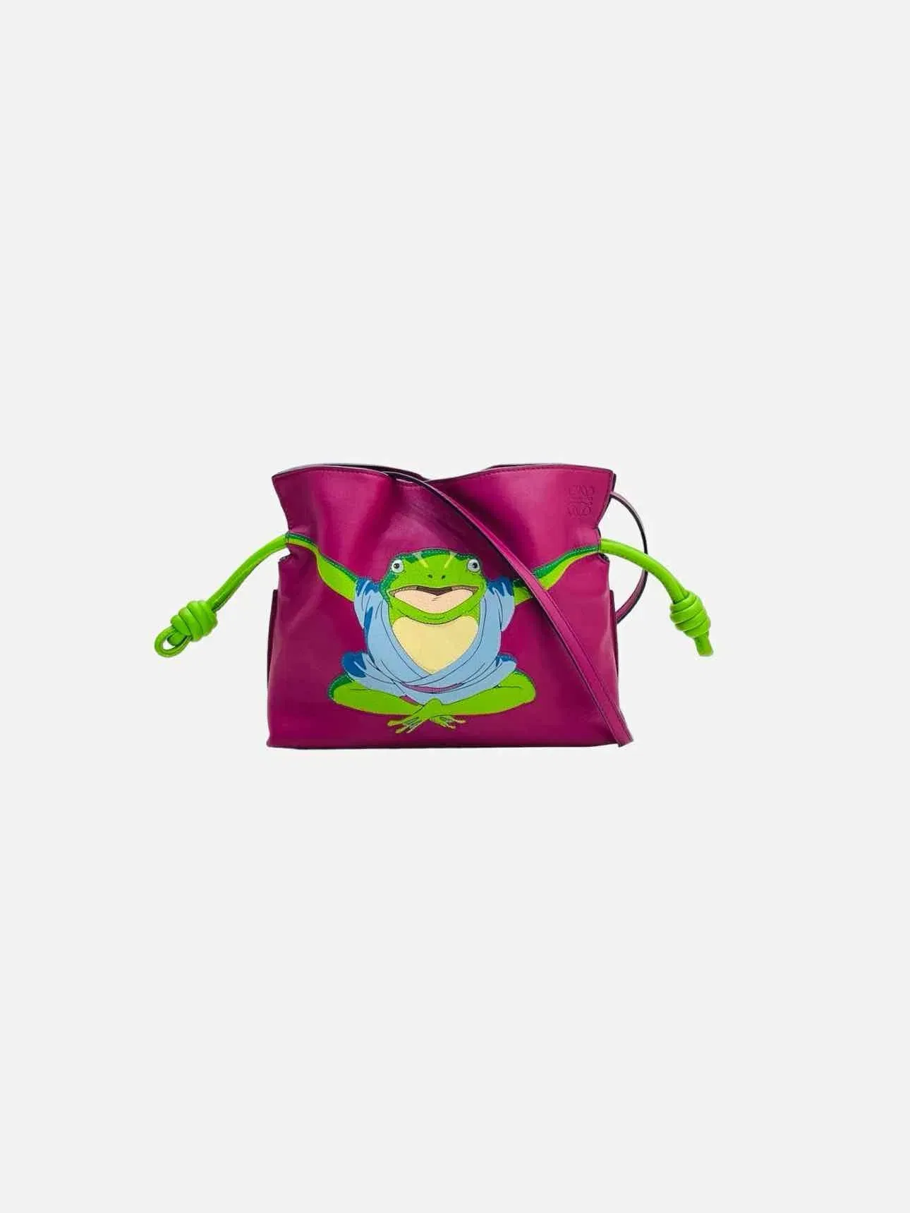 LOEWE Flamenco Purple & Green Frog Shoulder Bag