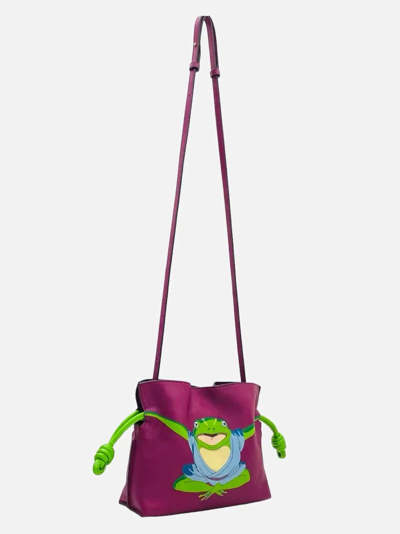 LOEWE Flamenco Purple & Green Frog Shoulder Bag