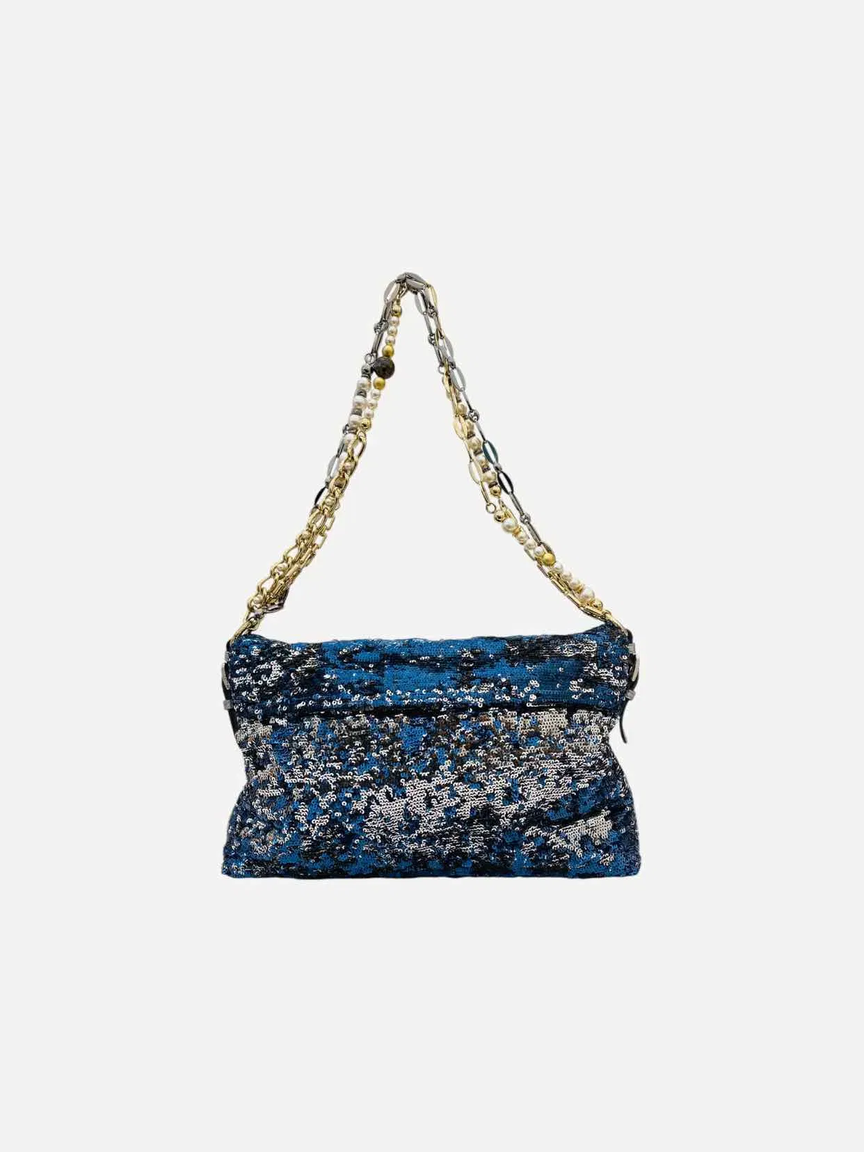 DOLCE & GABBANA Miss Charles Blue & Silver Shoulder Bag