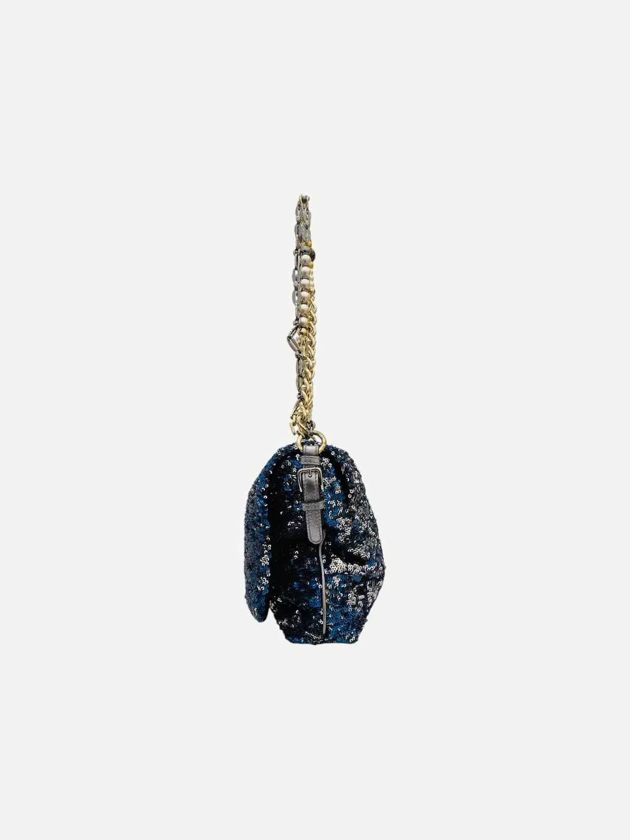 DOLCE & GABBANA Miss Charles Blue & Silver Shoulder Bag