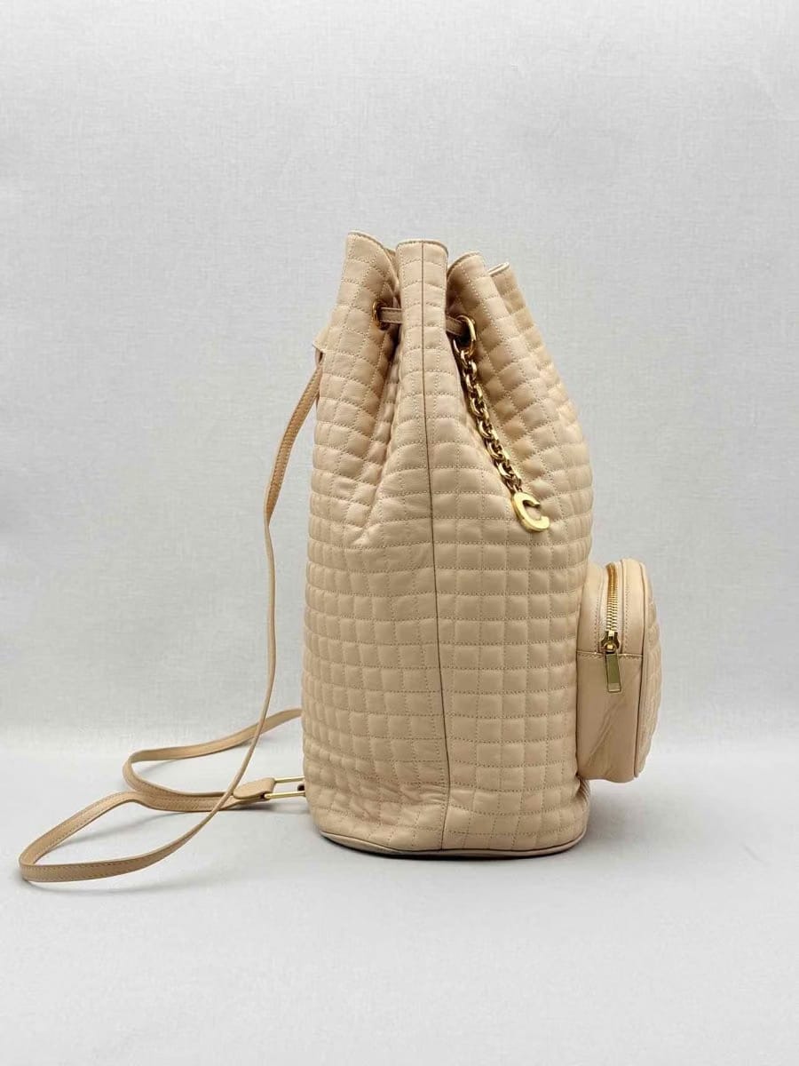CELINE Beige Quilted Backpack