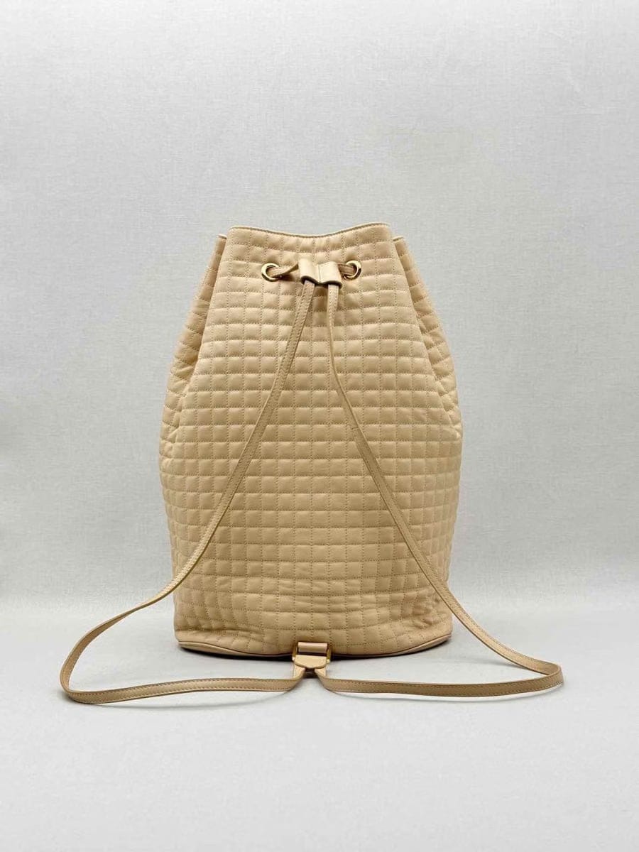CELINE Beige Quilted Backpack