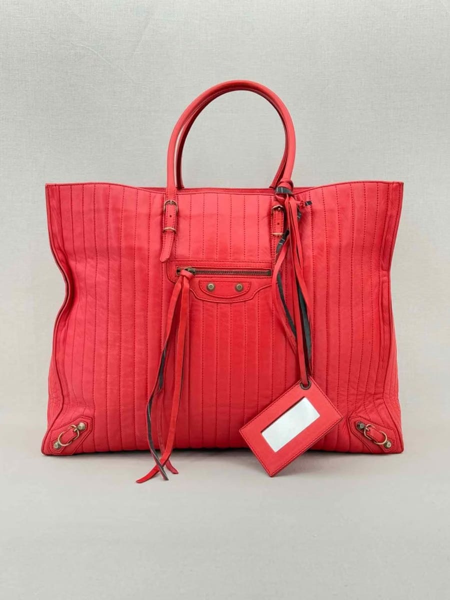 BALENCIAGA Papier A4 Red Tote Bag