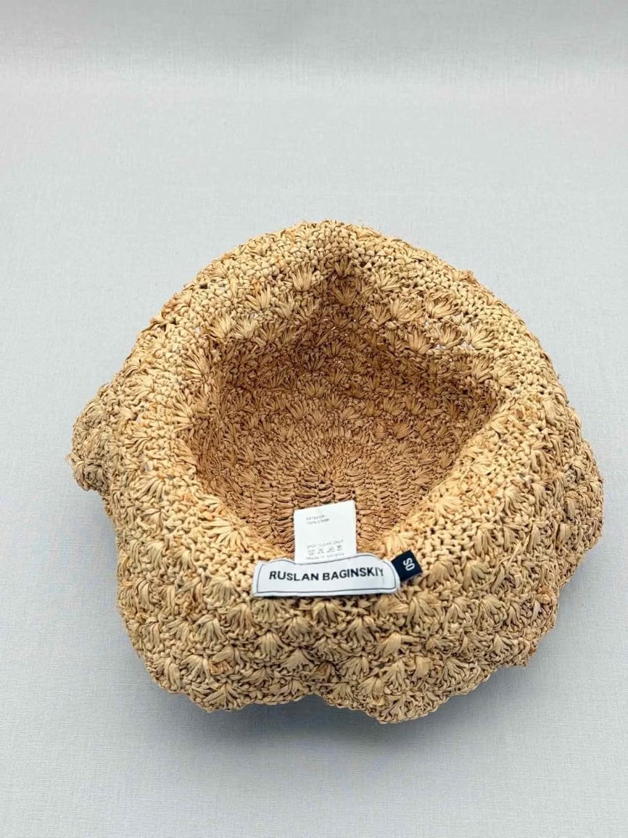 RUSLAN BAGINSKIY Beige Monogram Hat