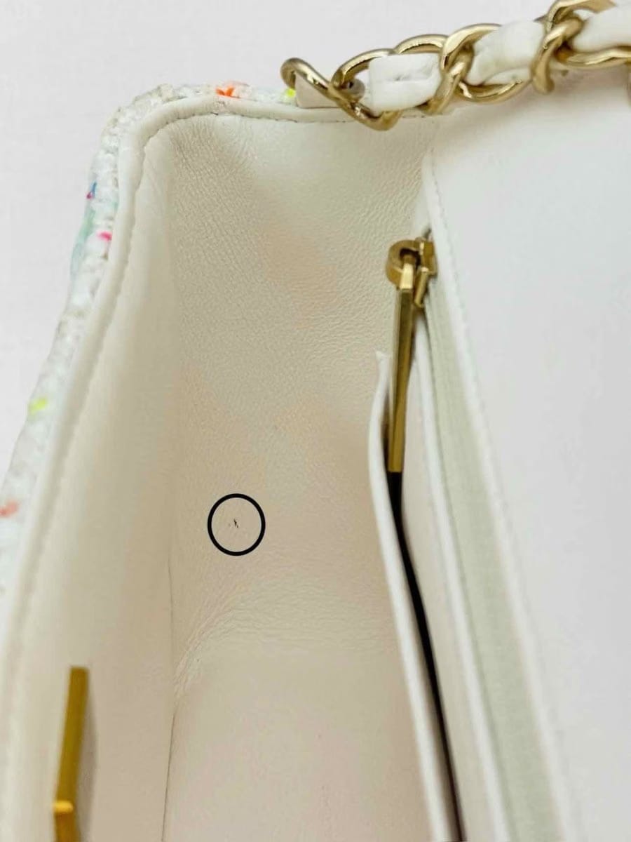 CHANEL Classic White Multicolor Shoulder Bag