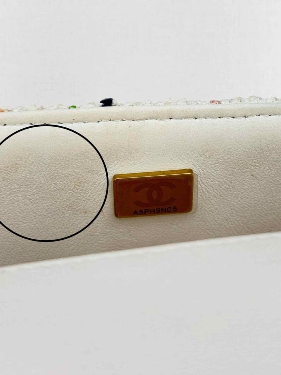 CHANEL Classic White Multicolor Shoulder Bag
