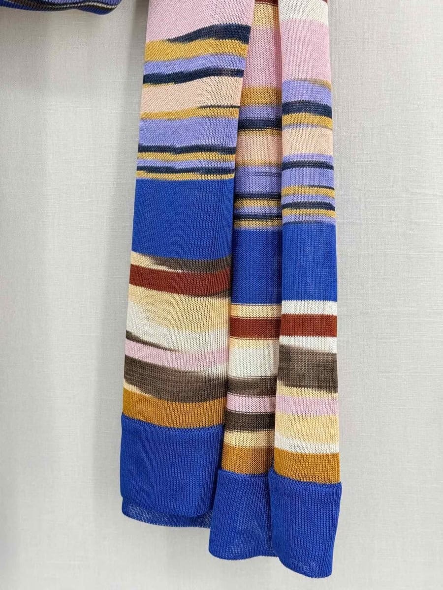 MISSONI Blue Multicolor Striped Scarf