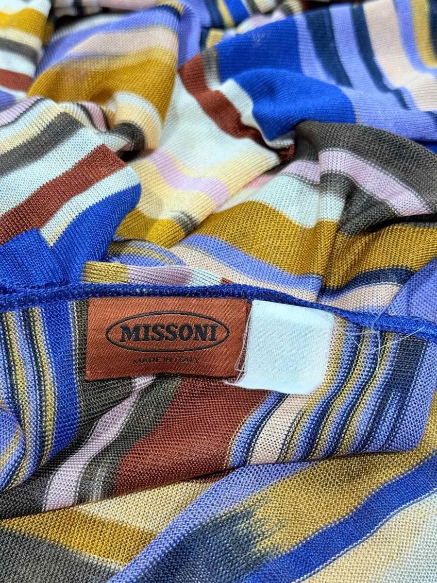 MISSONI Blue Multicolor Striped Scarf