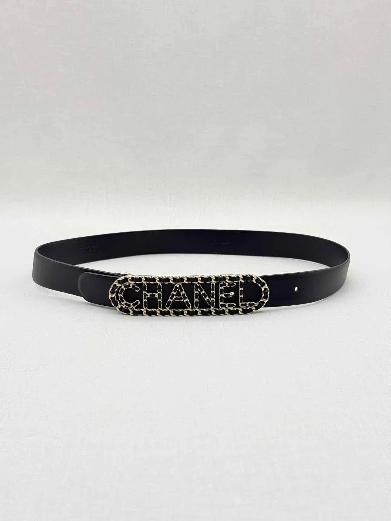 CHANEL Black Chain Link Belt