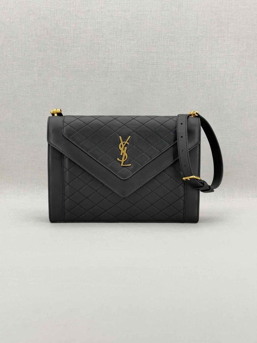 SAINT LAURENT Gaby Black Quilted Shoulder Bag