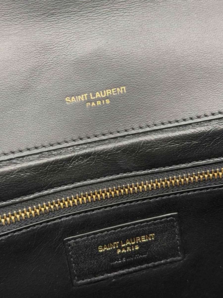 SAINT LAURENT Gaby Black Quilted Shoulder Bag
