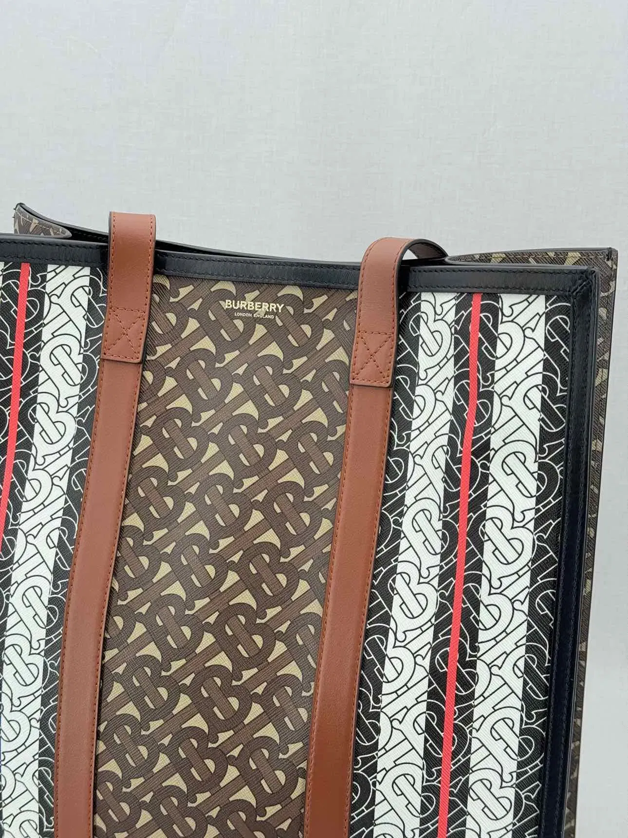 BURBERRY Portrait Brown Monogram Tote Bag