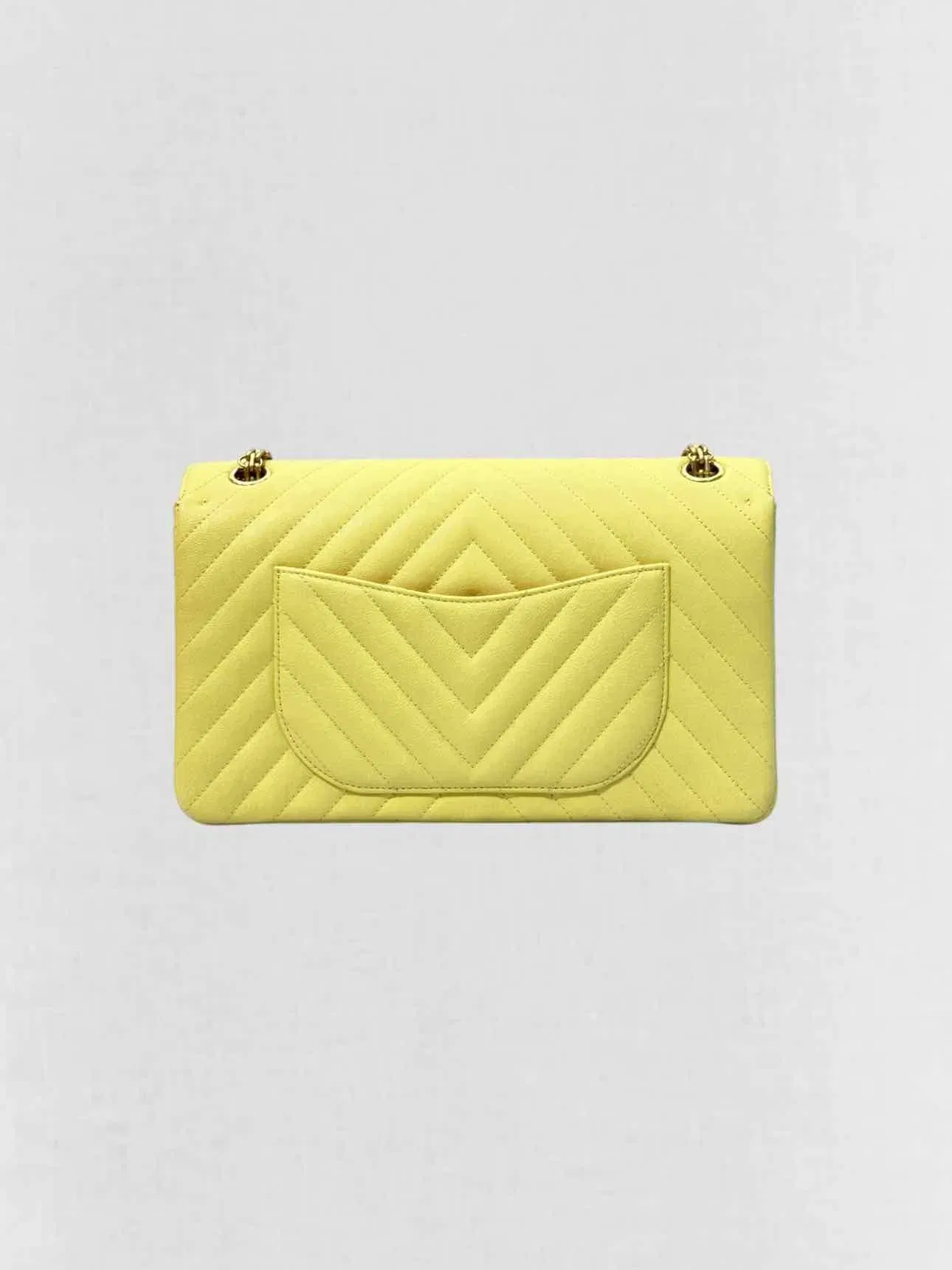CHANEL 2.55 Reissue Yellow Chevron Shoulder Bag