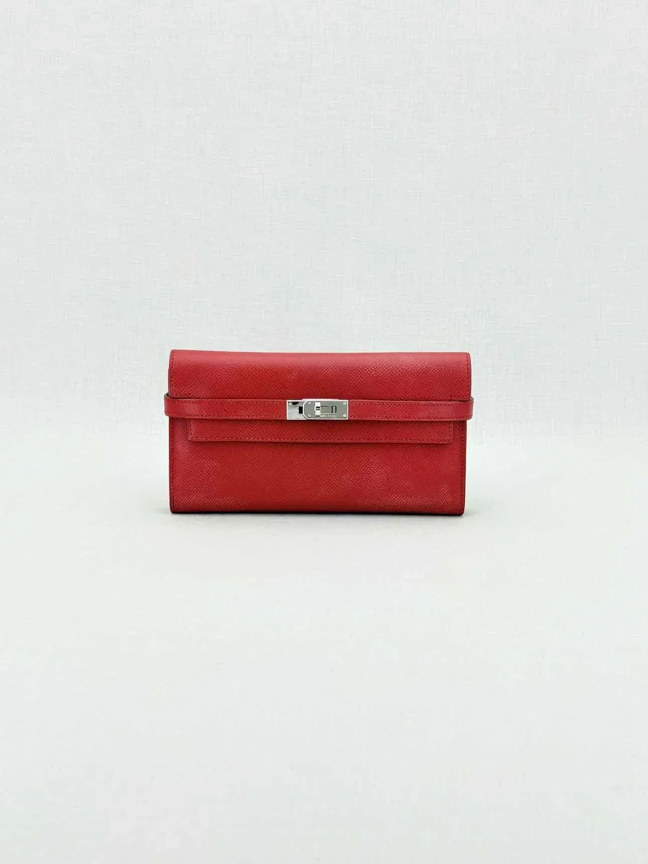 HERMES Red Continental Wallet