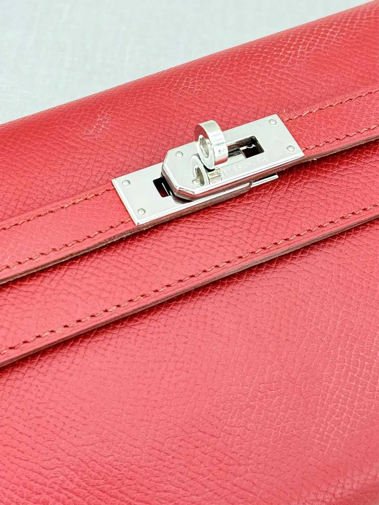 HERMES Red Continental Wallet