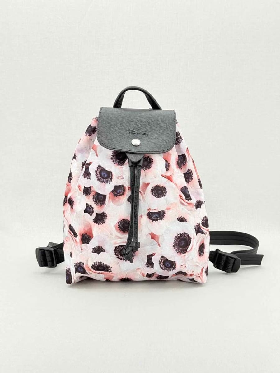 LONGCHAMP Le Pliage Pink Multicolor Floral Backpack
