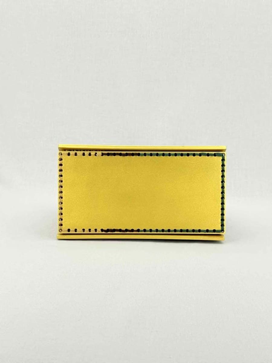 0711 Yellow Multicolor Knit Shoulder Bag