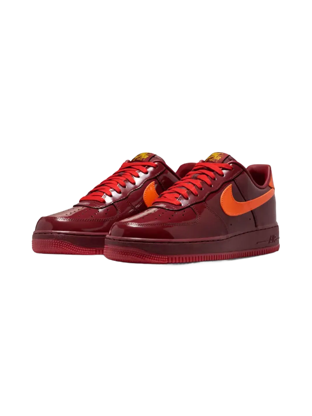 Nike Air Force 1 Low Patent Leather Dark Team Red Safety Orange