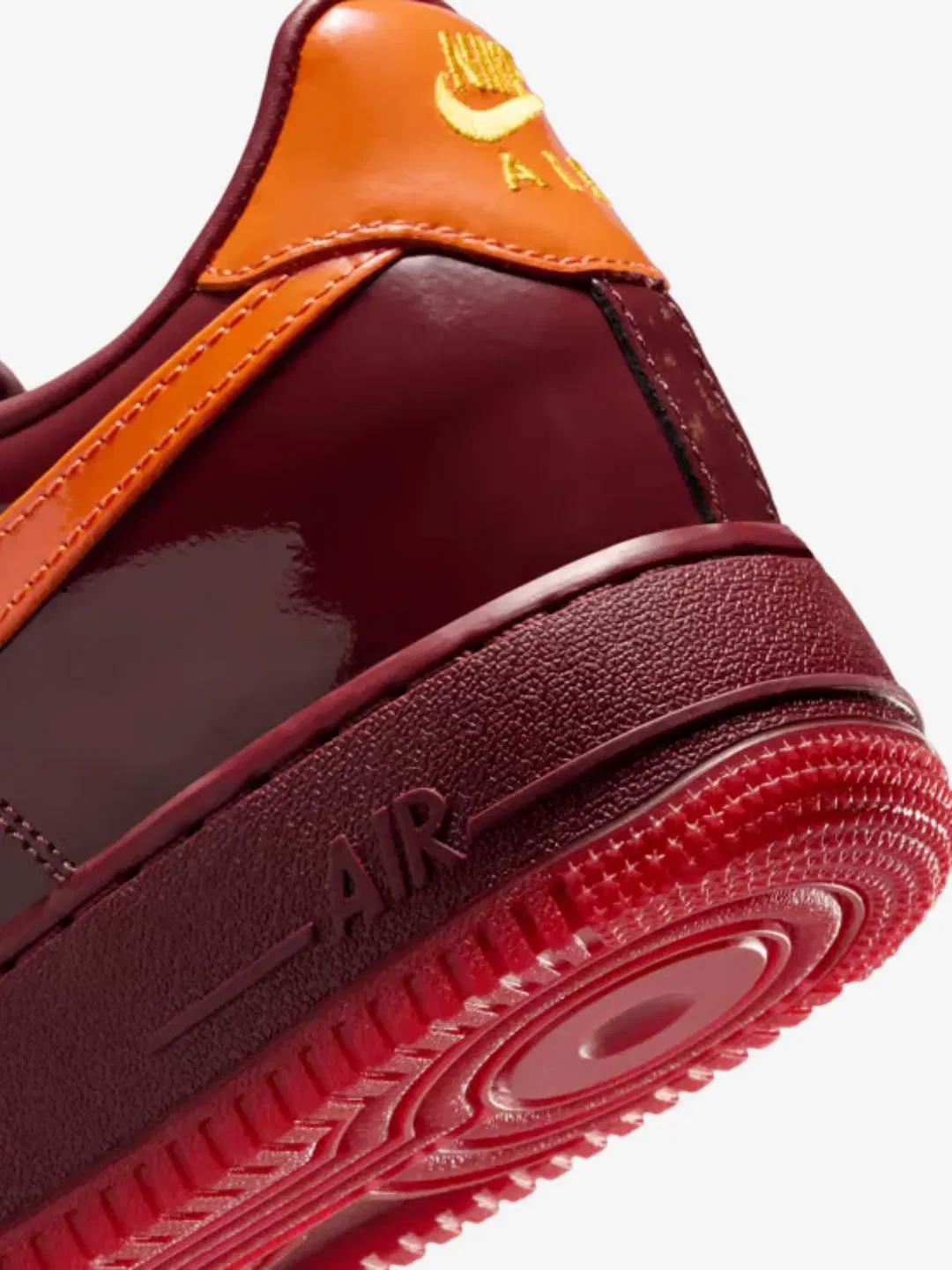 Nike Air Force 1 Low Patent Leather Dark Team Red Safety Orange