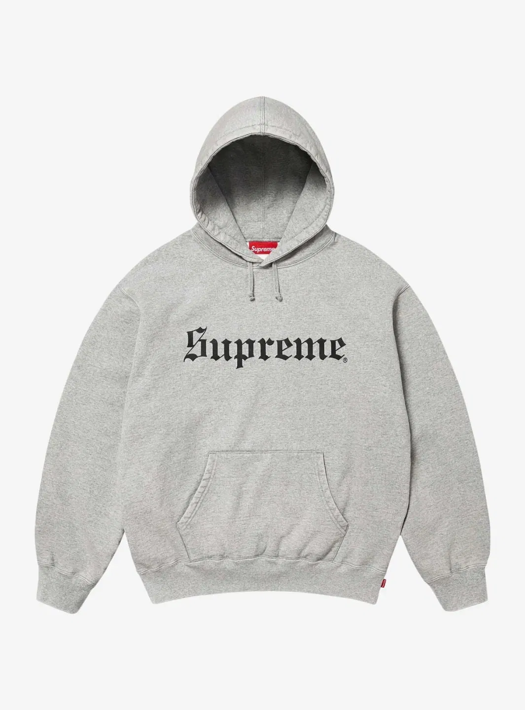 Supreme Washed Old English Hooded Sweatshirt Grey