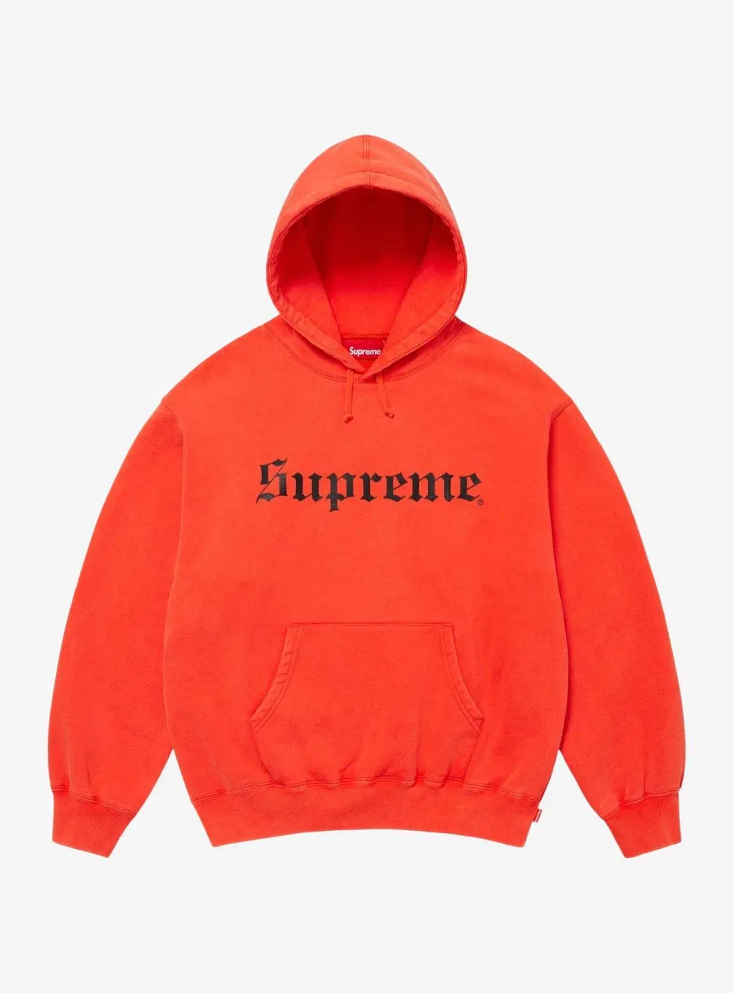 Supreme Washed Old English Hooded Sweatshirt Orange