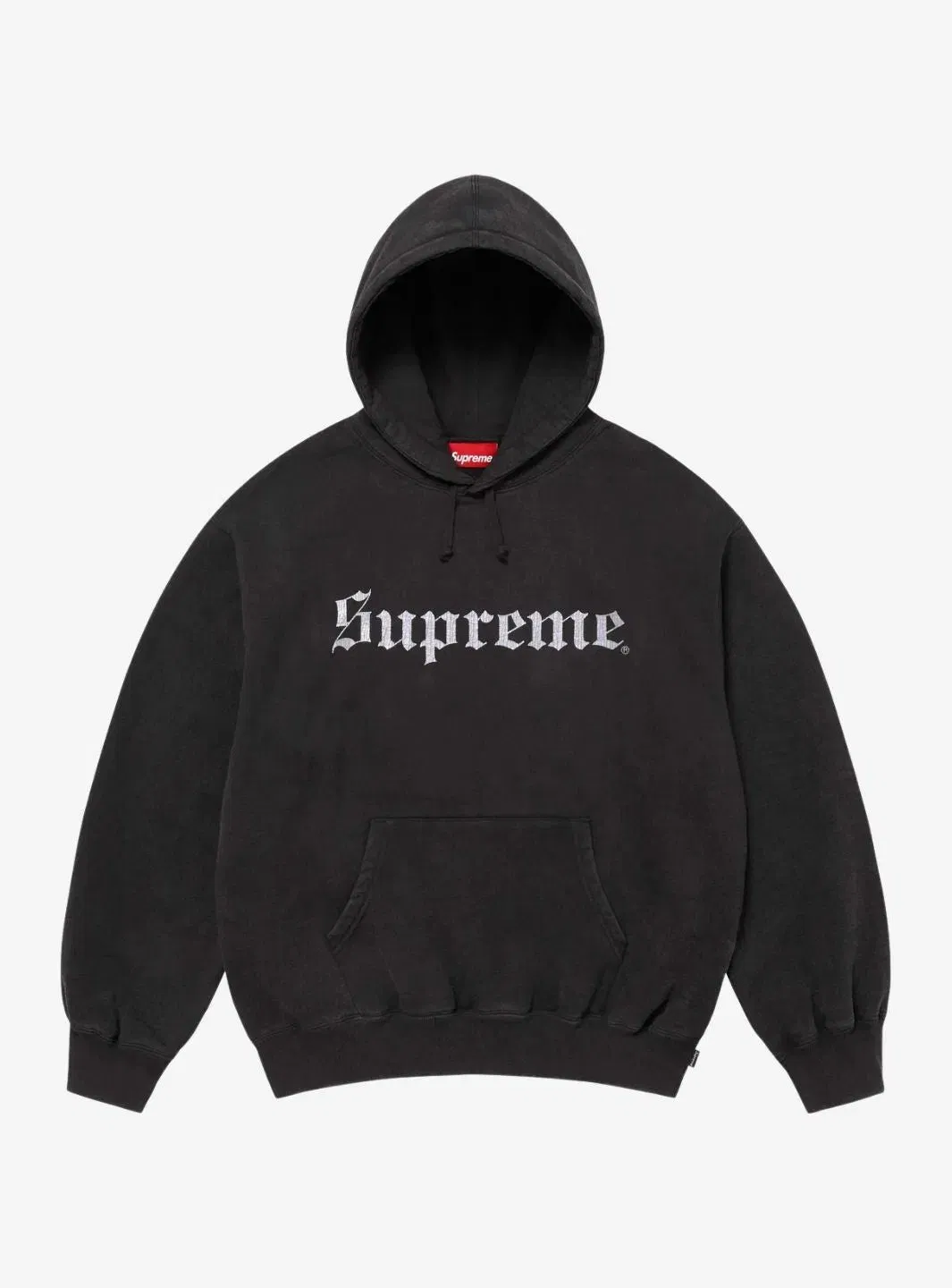 Supreme Washed Old English Hooded Sweatshirt Black