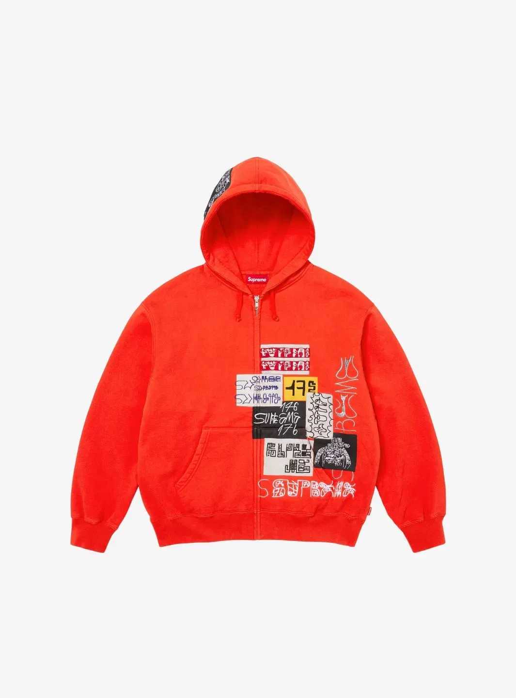 Supreme 176 Zip Up Hooded Sweatshirt Bright Orange