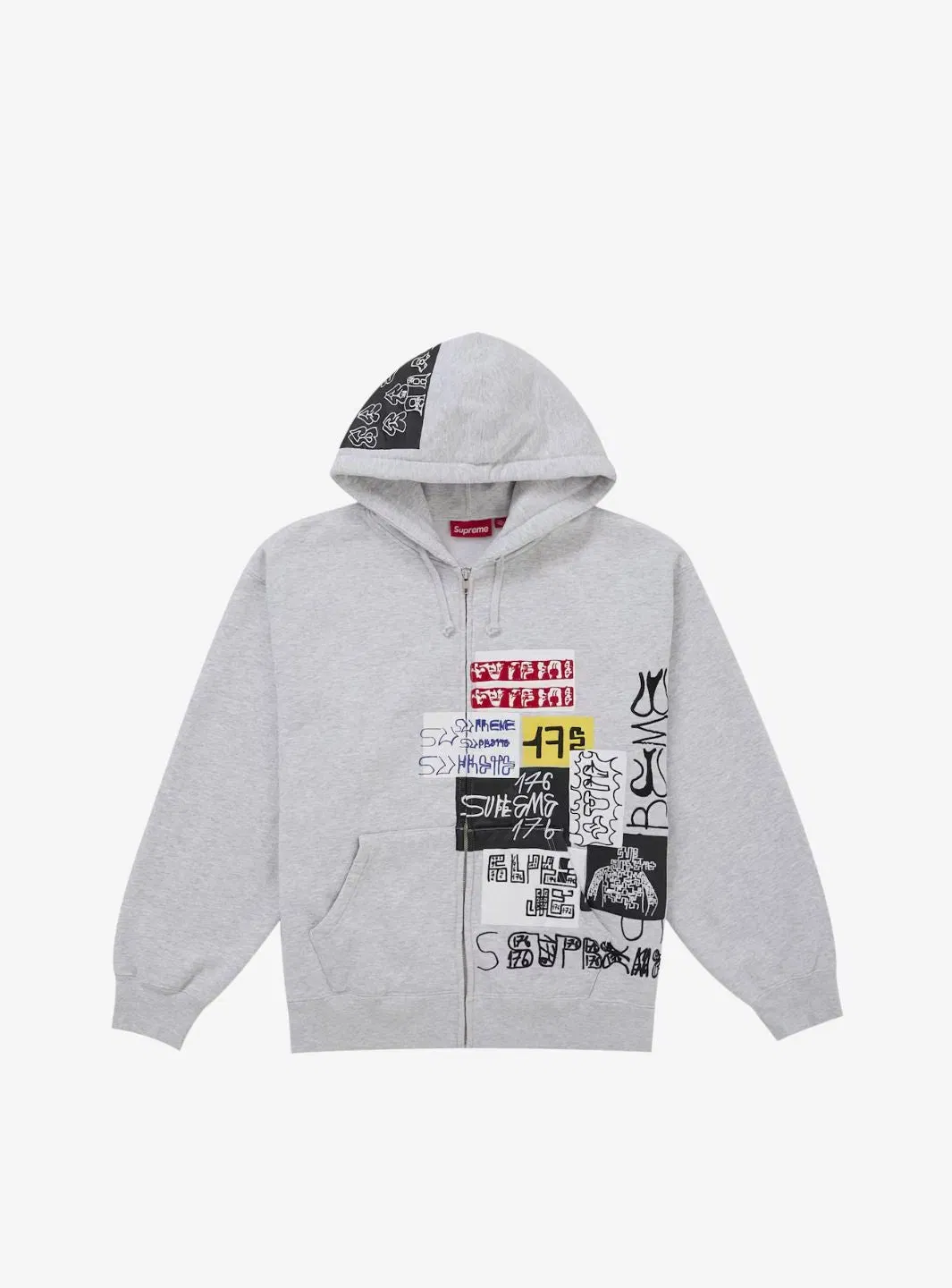 Supreme 176 Zip Up Hooded Sweatshirt Heather Grey