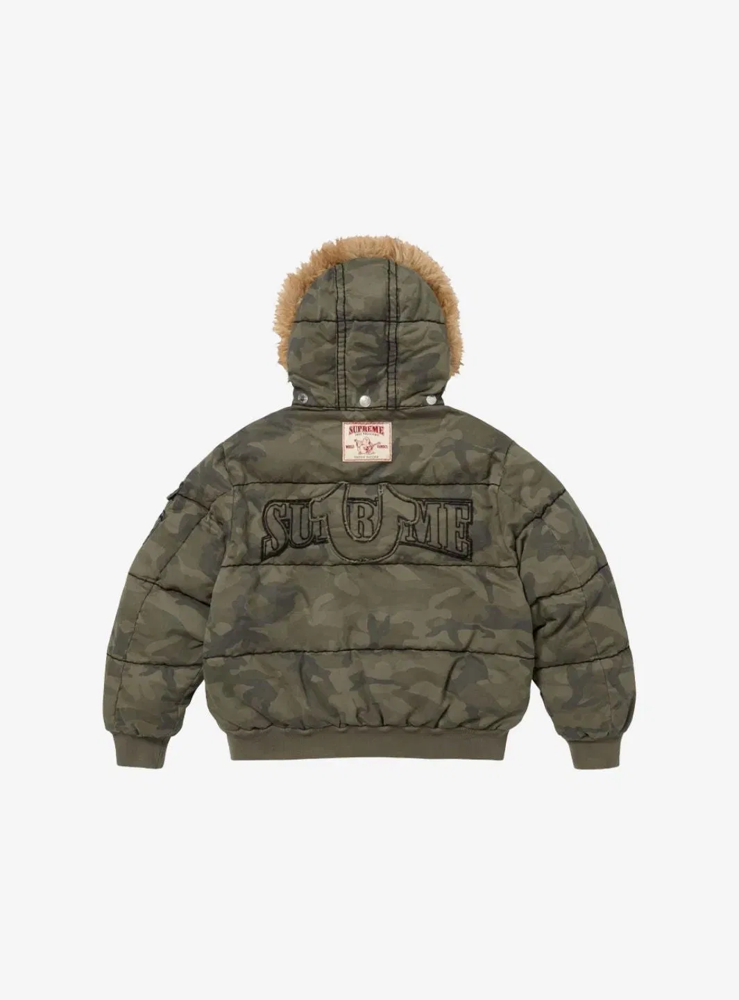 Supreme True Religion Puffer Jacket Olive Camo