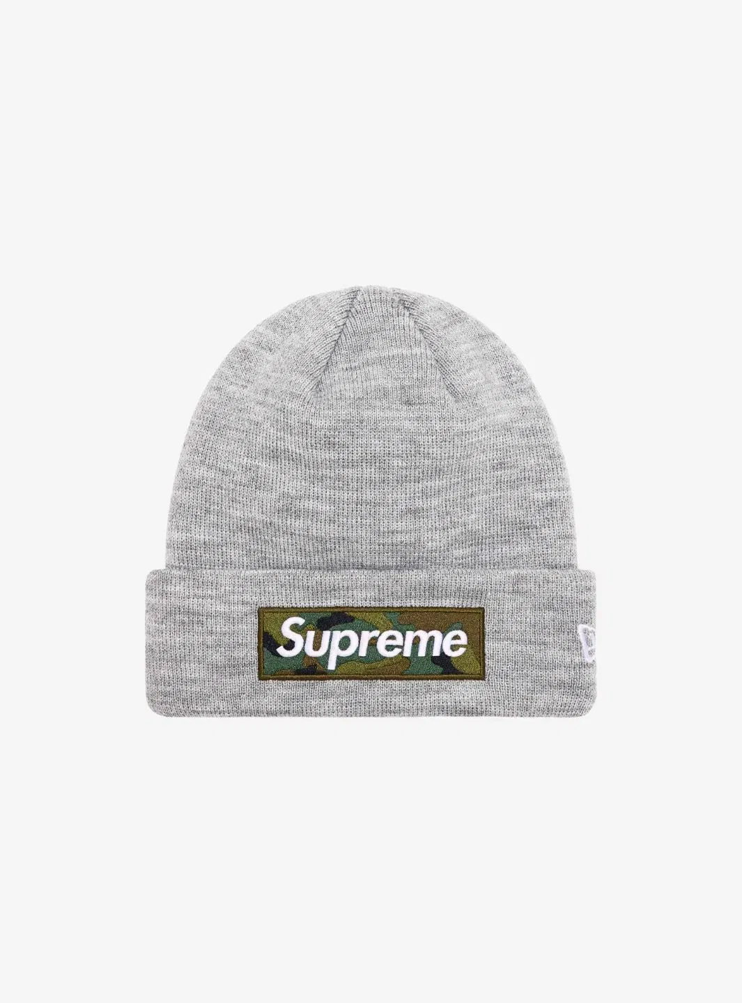 Supreme New Era Box Logo Beanie Heather Grey (FW23)